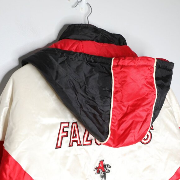 VINTAGE Pro Player NFL Atlanta Falcons Puffer Jacket Starter Parka Bomber Coat - Picture 12 of 16